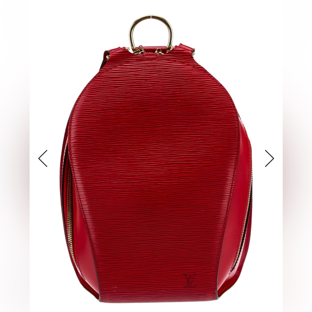 Authentic Louis Vuitton Red Epi Monogram Mabillion Leather Backpack